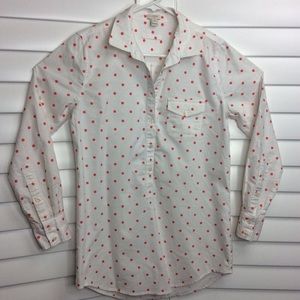 🚫sold🚫Popover Shirt Red & White Polka Dots
